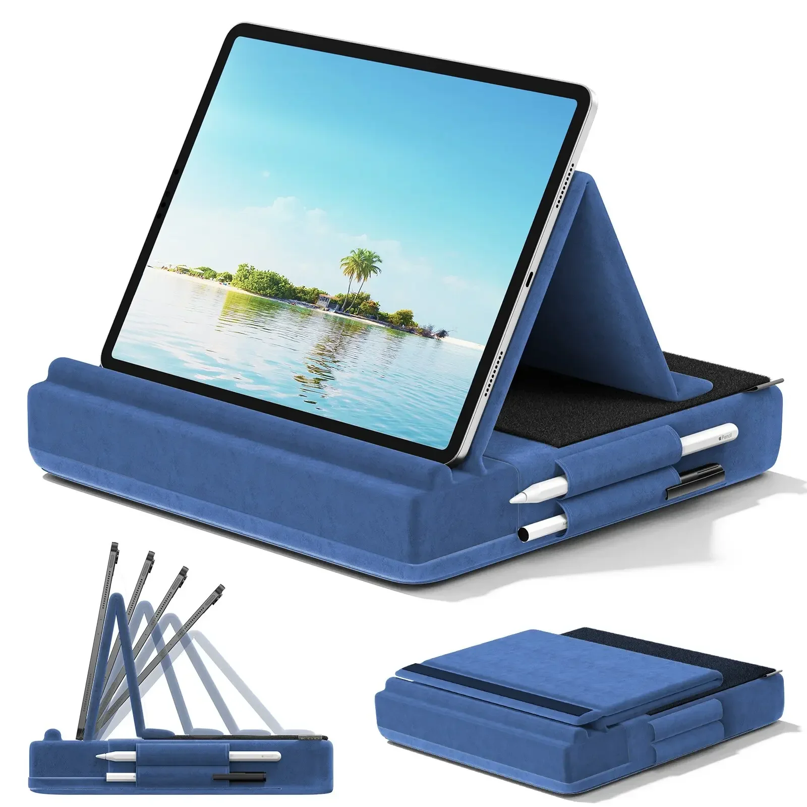 Tablet Lap Desk - Upgraded Tablet Pillow Stand Multi-Angle Viewing