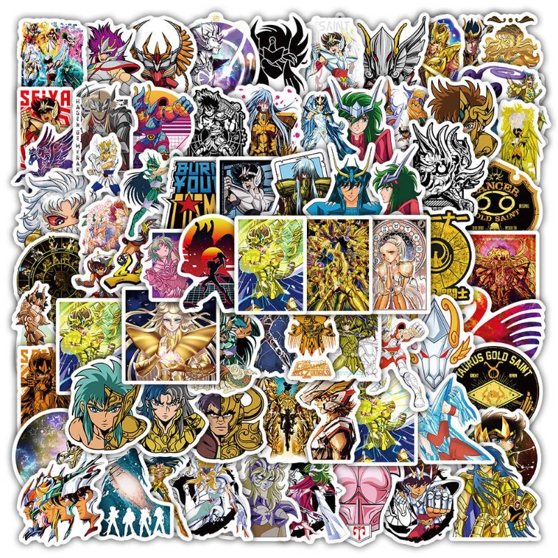Laptop Tablet Accessories - 101Pcs Saint Seiya Anime Stickers Cartoon