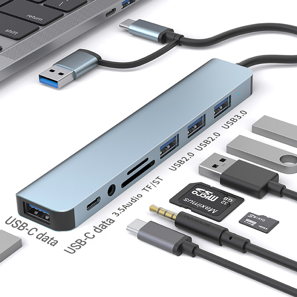 Officeworks Tablet Accessories - 9-in-1 Dual Head USB Docking Station