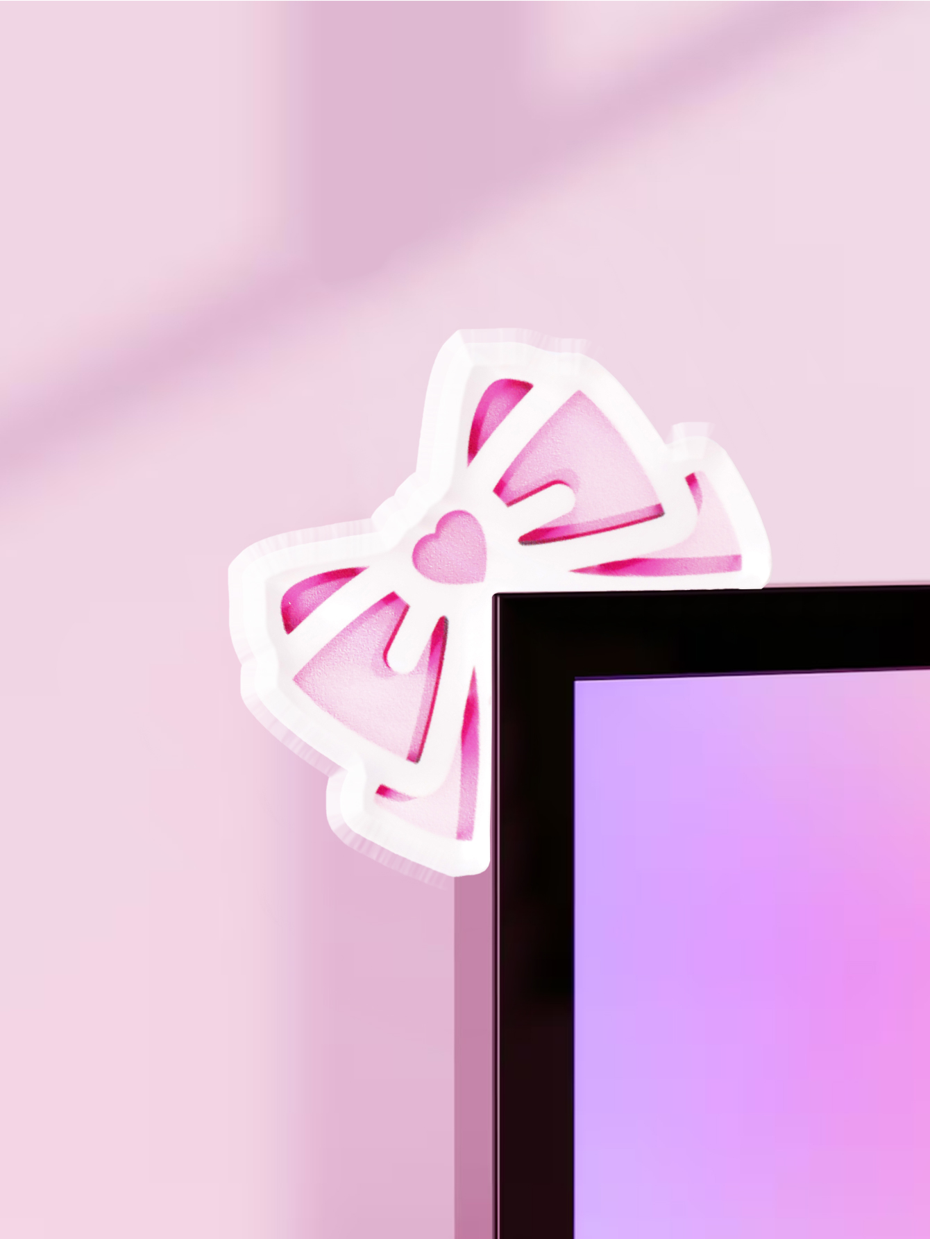 Tablet Lap Desk - Kawaii Bow Monitor Decor Pink Acrylic