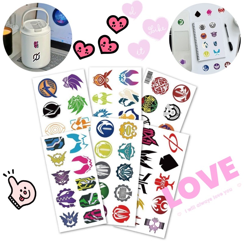 Laptop Tablet Accessories - 60 Sheets Kamen Rider Logo Stickers
