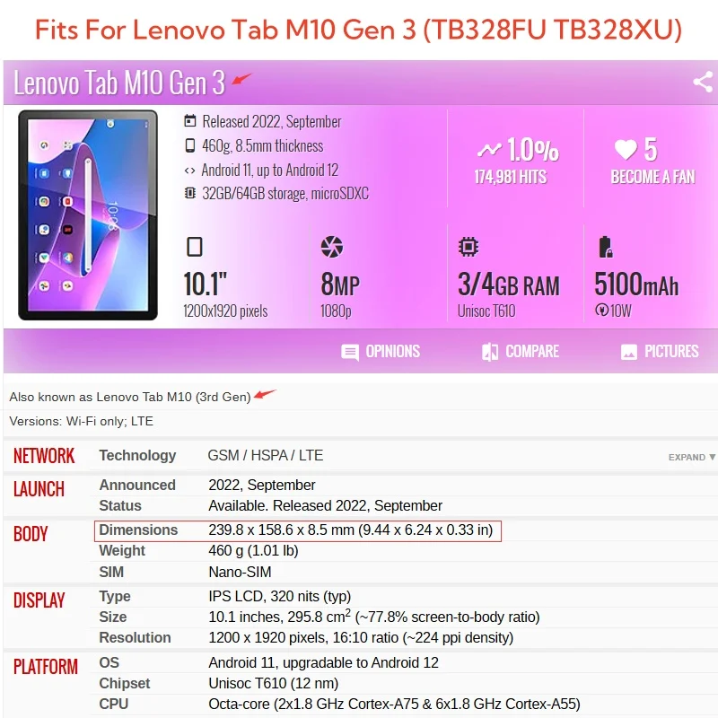 Capa For Lenovo Tab M10 3rd Ge - Lenovo Tablet M10 Accessories recension och pris
