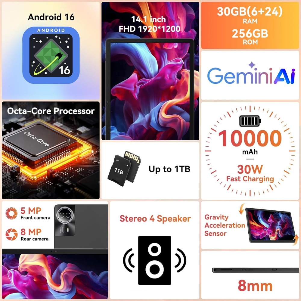 14 Inch Android Tablet 30GB RA - Ram Tablet Accessories recension och pris